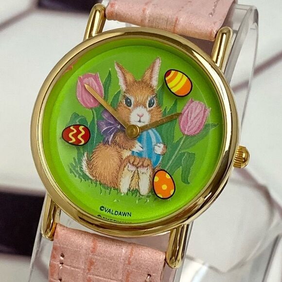 Vintage Valdawn Animated Easter Bunny Watch Rotating Easter Eggs - Picture 3 of 16